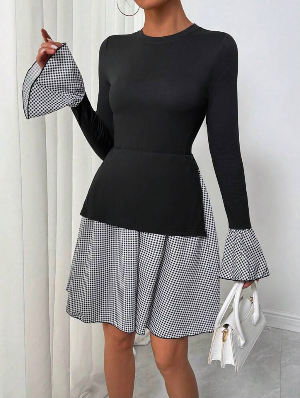 black and grey dress