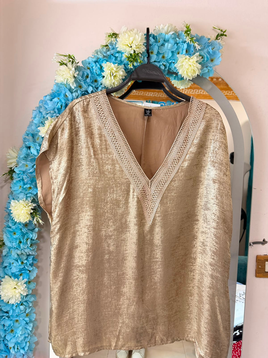 gold oversized top