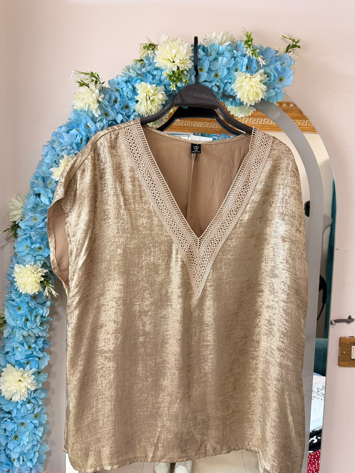 gold oversized top
