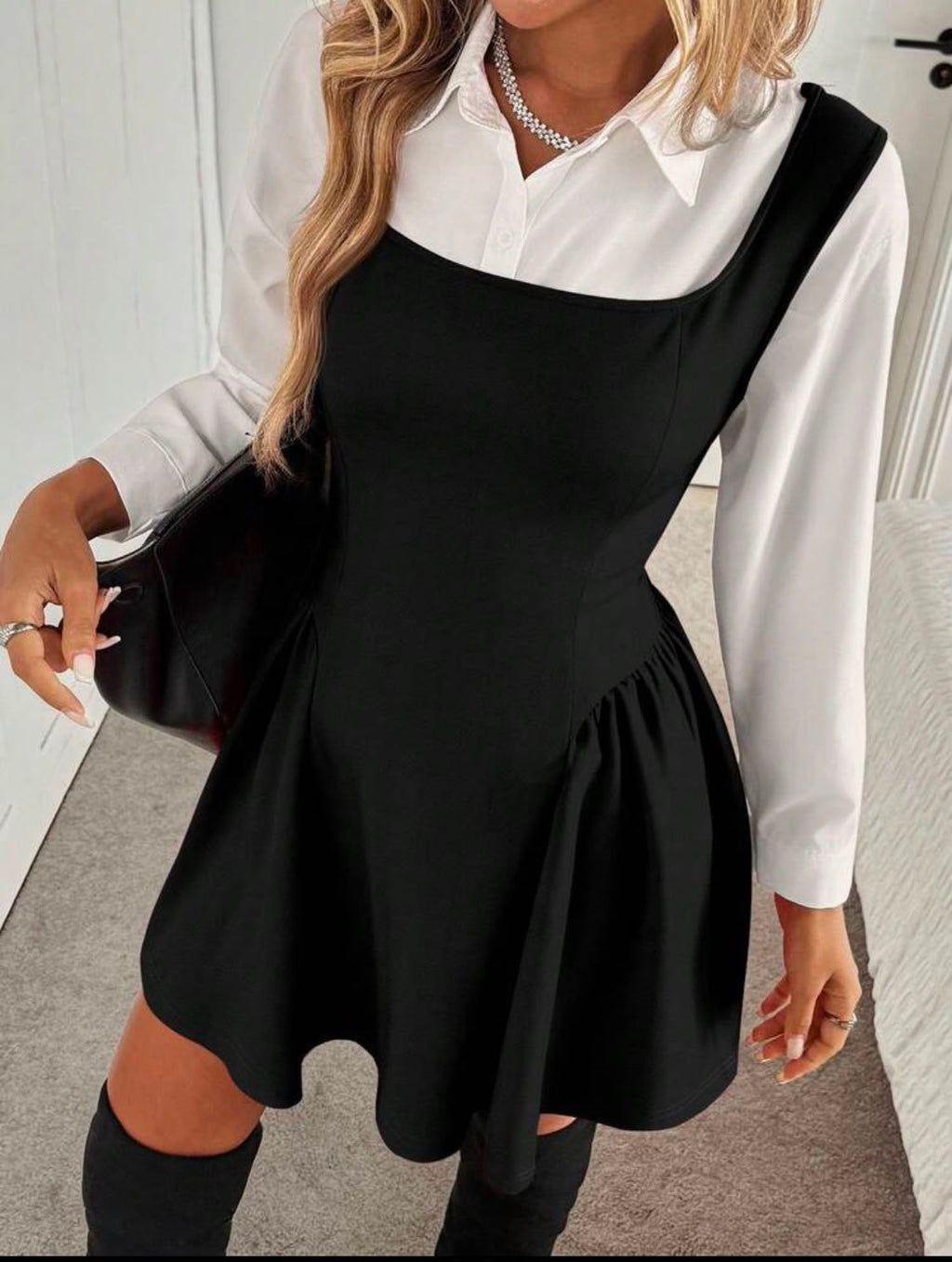 black dress (button up not included)